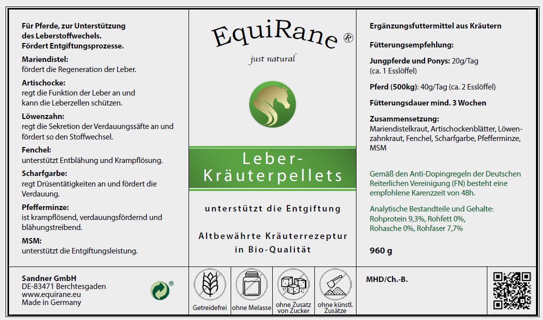 EquiRane® Leber-Kräuterpellets